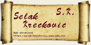 Selak Krečković vizit kartica